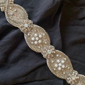 Heavy beaded bridal belt, with pearls .